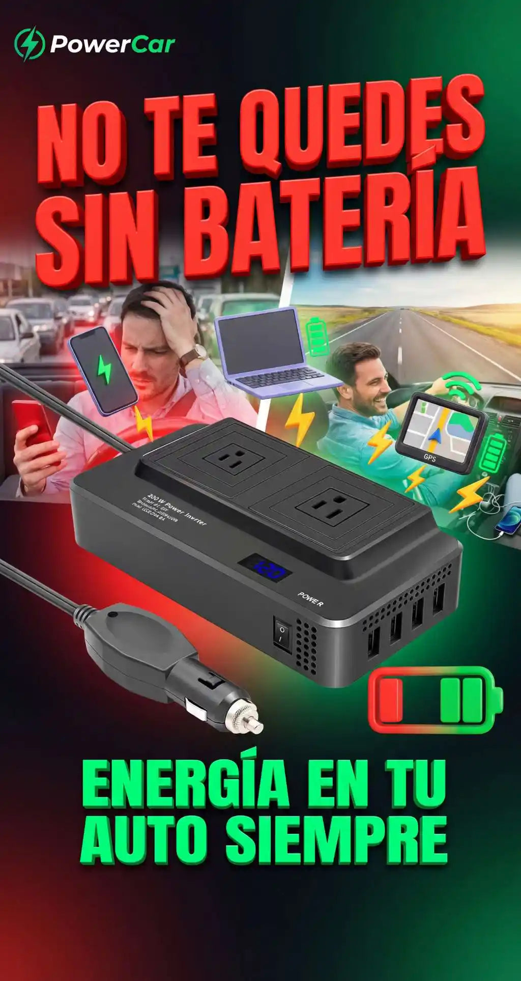 Inversor De Corriente Para Carro