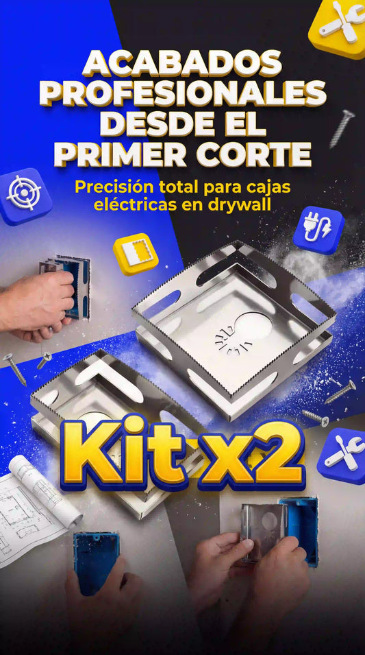 Kit x2 Guías de Corte de Precisión para Cajas Eléctricas en Drywall