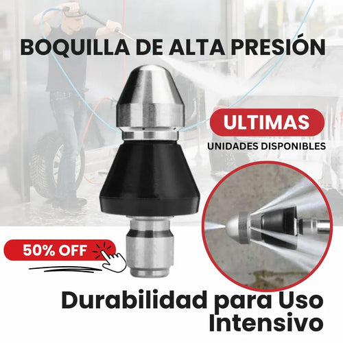 Boquilla de 7 Flujos | Potencia tu Manguera, Destapa cloacas y Lava con Facilidad